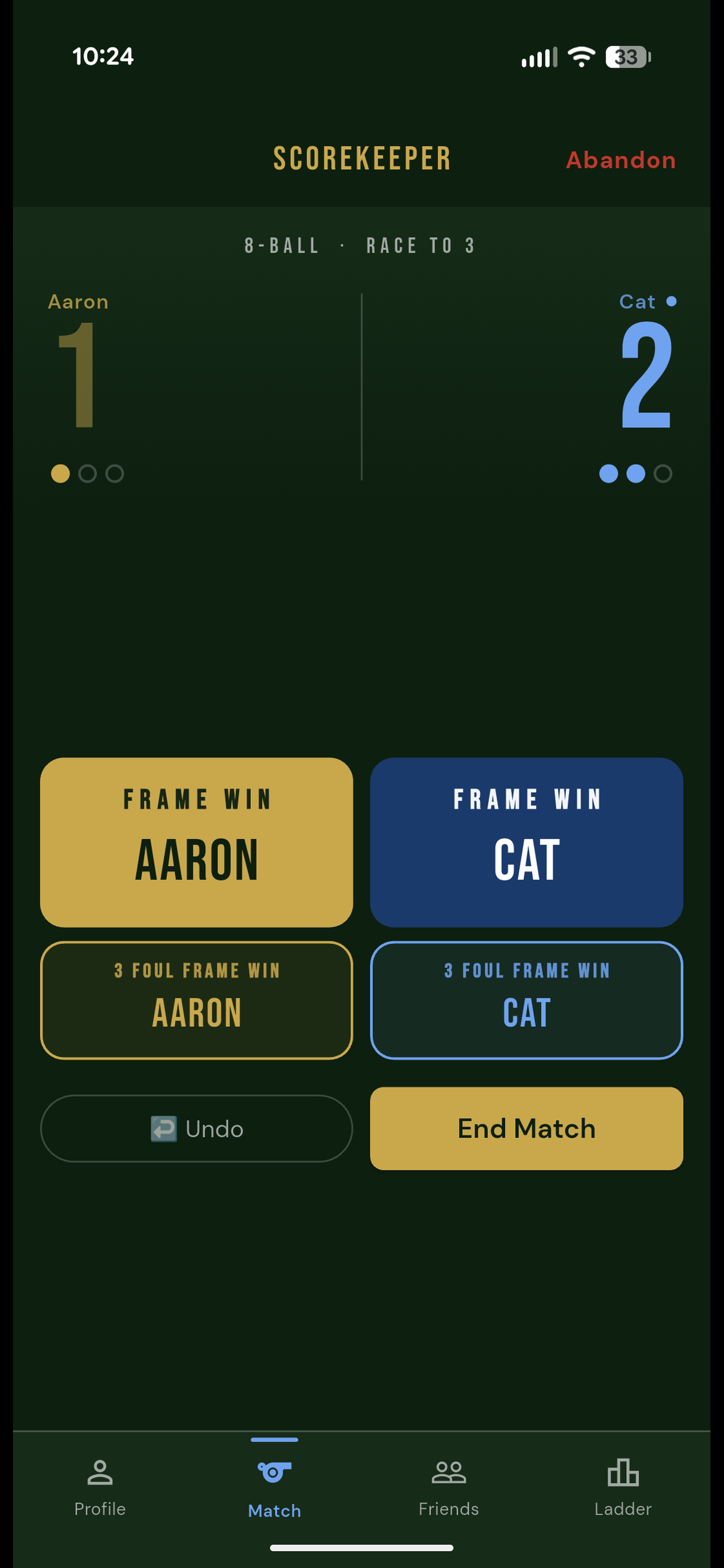 OPL Frame Scorekeeper